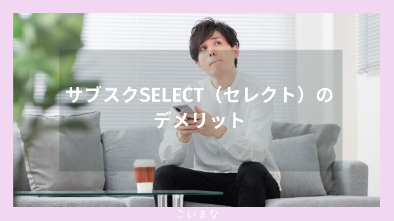 サブスクSELECT（セレクト）のデメリット