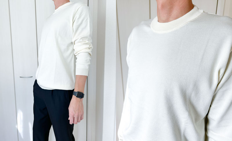 AUENハイゲージシルクニット着画