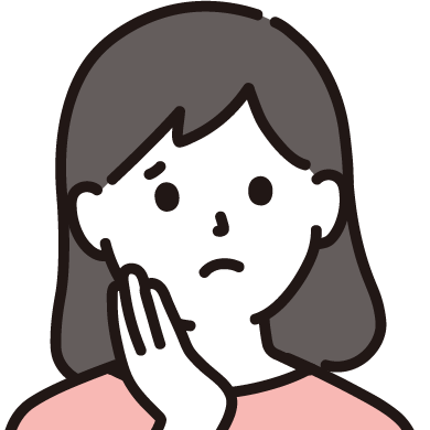 女性が手を当てて悩んでいるイラスト