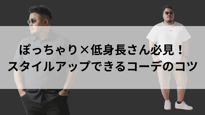 低身長ぽっちゃり男性がスタイルよく見えるコーデ例