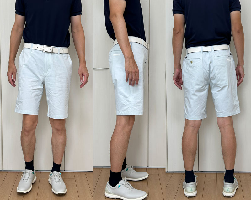 DoCLASSEゴルフ｜アイステックスゴルフパンツショート丈着用画像