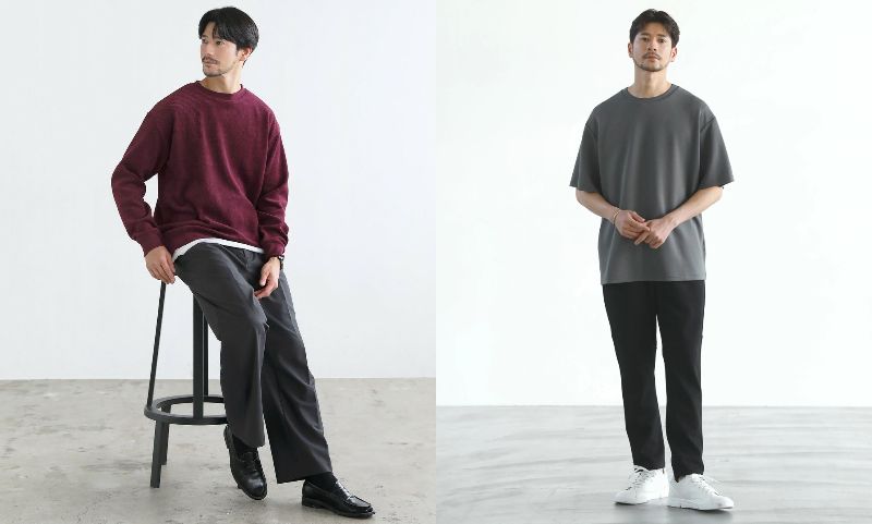 スプートニクスのニットスウェット+スラックス